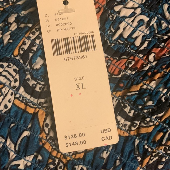 Anthropologie cut out one side smocked waist long dress size XL - NWT - Picture 3 of 11